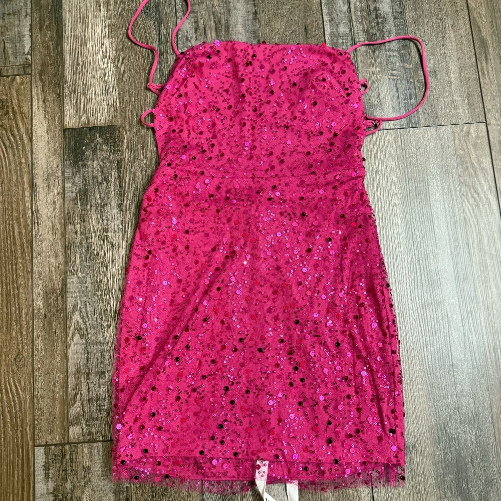 Lucy in the Sky Hot Pink Sequin Dress